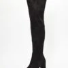 Wide Fit Black Over The Knee Heeled Boots -Outlet Clothyne Store 00100036784 ZM