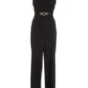 Black Diamante Buckle Palazzo Jumpsuit -Outlet Clothyne Store 00100036814 ZM