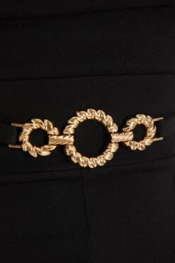 Black Diamante Buckle Palazzo Jumpsuit -Outlet Clothyne Store 00100036814 ZS