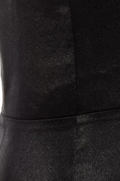 Black Satin Ruffle Maxi Dress -Outlet Clothyne Store 00100036829 ZS