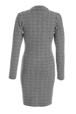 White Geometric Mini Jumper Dress -Outlet Clothyne Store 00100036855 ZB