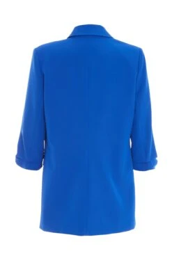 Royal Blue Ruched Tailored Blazer -Outlet Clothyne Store 00100036857 ZB