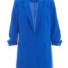 Royal Blue Ruched Tailored Blazer -Outlet Clothyne Store 00100036857 ZM