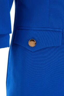 Royal Blue Ruched Tailored Blazer -Outlet Clothyne Store 00100036857 ZS