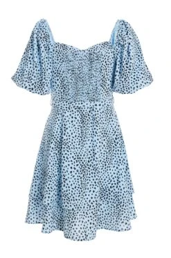 Blue Animal Print Skater Dress -Outlet Clothyne Store 00100036863 ZB