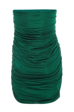 Green Bandeau Ruched Mini Dress -Outlet Clothyne Store 00100036983 ZB