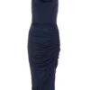 Navy Ruched Bodycon Midi Dress -Outlet Clothyne Store 00100036987 ZM