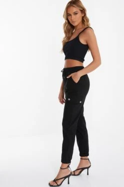 Black Tie Cargo Trousers -Outlet Clothyne Store 00100037019 XS