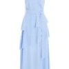 Blue Chiffon Frill Midiaxi Dress -Outlet Clothyne Store 00100037042 ZM