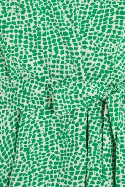 Green Polka Dot Wrap Mini Dress -Outlet Clothyne Store 00100037102 ZS