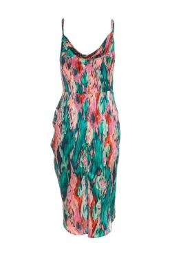 Petite Multicoloured Brush Stroke Midi Dress 12 Petite Multicoloured Brush Stroke Midi Dress -Outlet Clothyne Store 00100037109 ZB