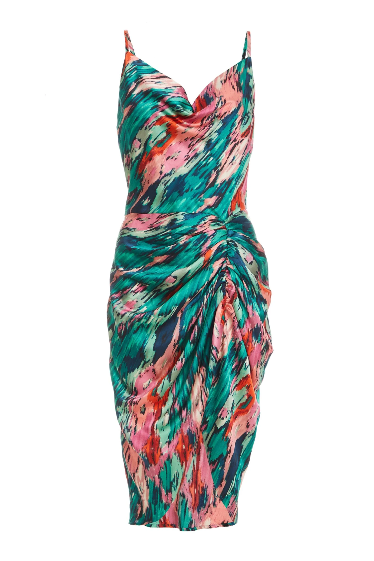 Petite Multicoloured Brush Stroke Midi Dress 3 Petite Multicoloured Brush Stroke Midi Dress