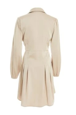 Stone Satin Button Shirt Mini Dress -Outlet Clothyne Store 00100037131 ZB