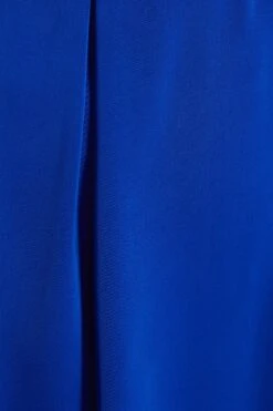 Royal Blue Satin Button Shirt Mini Dress -Outlet Clothyne Store 00100037135 ZS