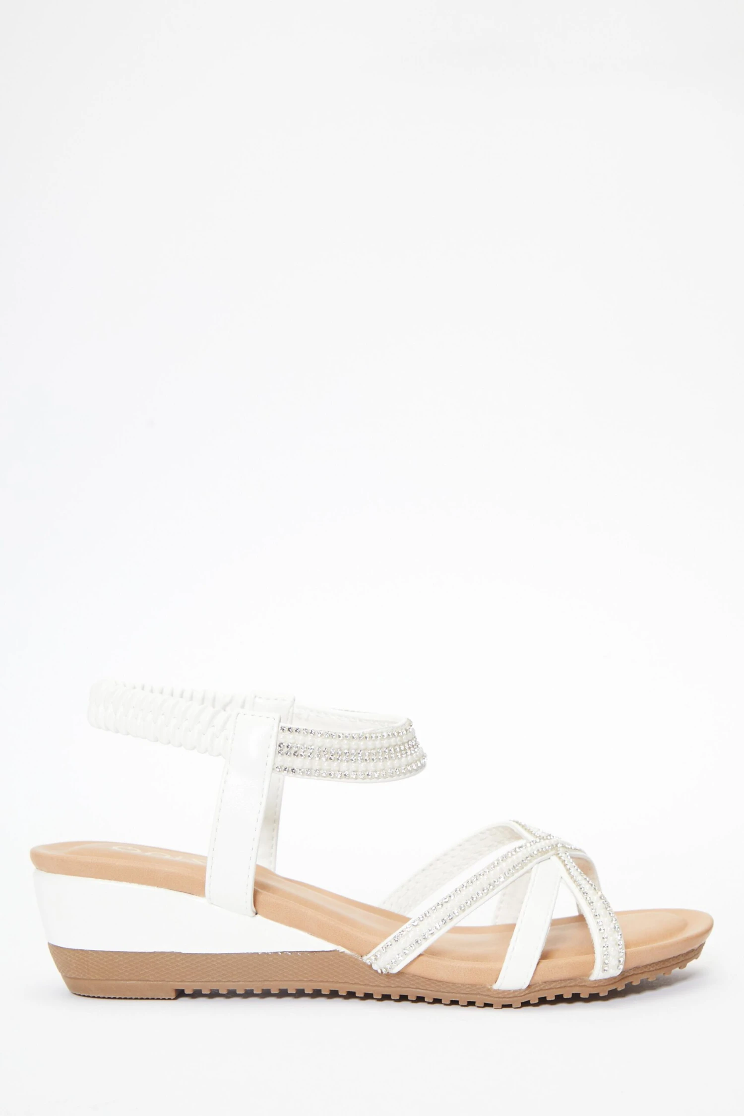 White Cross Front Comfort Wedges 4 White Cross Front Comfort Wedges - Image 2