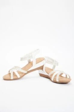 White Cross Front Comfort Wedges 11 White Cross Front Comfort Wedges -Outlet Clothyne Store 00100037232 XS