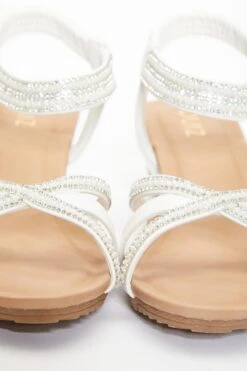 White Cross Front Comfort Wedges 12 White Cross Front Comfort Wedges -Outlet Clothyne Store 00100037232 ZB