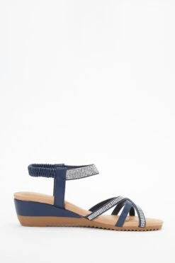 Navy Cross Front Comfort Wedges -Outlet Clothyne Store 00100037236 ZS