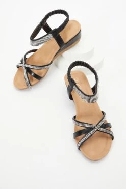 Black Cross Front Comfort Wedges -Outlet Clothyne Store 00100037243 XS