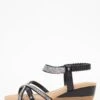 Black Cross Front Comfort Wedges -Outlet Clothyne Store 00100037243 ZM