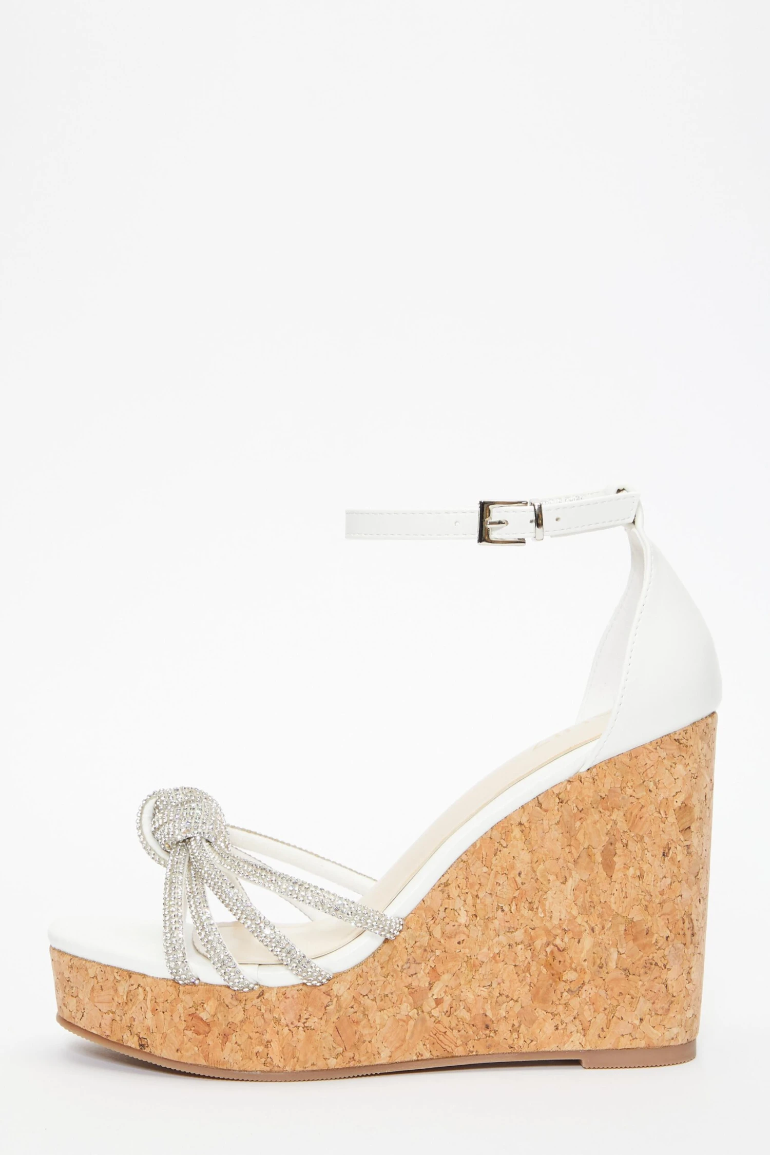White Diamante Heeled Wedges 3 White Diamante Heeled Wedges