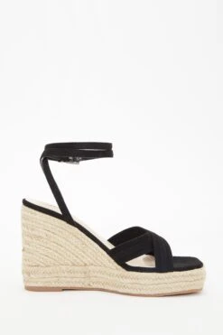 Black Cross Strap Wedges -Outlet Clothyne Store 00100037265 ZS