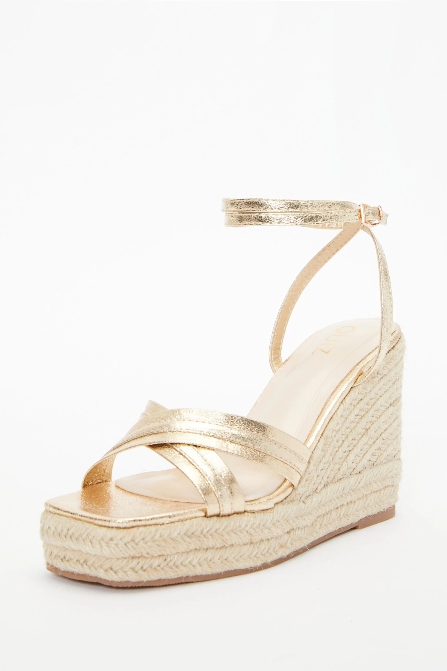 Gold Cross Strap Wedges 5 Gold Cross Strap Wedges - Image 3