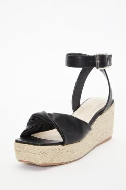 Black Twist Front Wedges -Outlet Clothyne Store 00100037274 XB