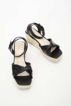 Black Twist Front Wedges -Outlet Clothyne Store 00100037274 XS