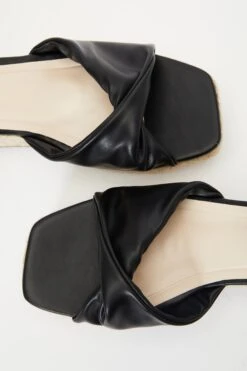 Black Twist Front Wedges -Outlet Clothyne Store 00100037274 ZB