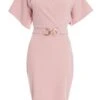 Light Pink Buckle Wrap Midi Dress -Outlet Clothyne Store 00100037309 ZM