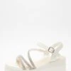White Faux Leather Diamante Wedges -Outlet Clothyne Store 00100037331 ZM