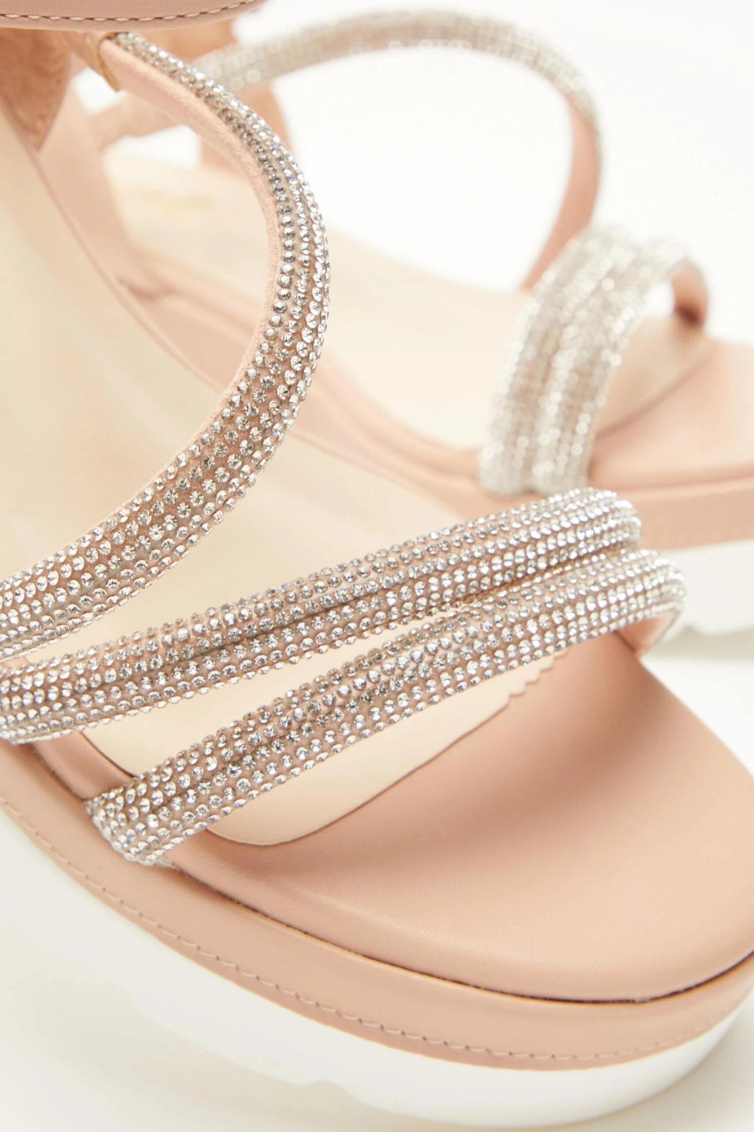 Pink Faux Leather Diamante Wedges 7 Pink Faux Leather Diamante Wedges - Image 5