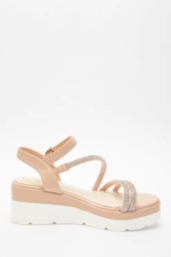 Pink Faux Leather Diamante Wedges 13 Pink Faux Leather Diamante Wedges -Outlet Clothyne Store 00100037332 ZS