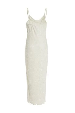Champagne Plisse Split Maxi Dress -Outlet Clothyne Store 00100037348 ZB