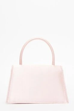 Pale Pink Satin Diamante Bow Mini Tote Bag -Outlet Clothyne Store 00100037359 ZB