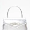 Silver Foil Diamante Bow Mini Tote Bag -Outlet Clothyne Store 00100037360 ZM