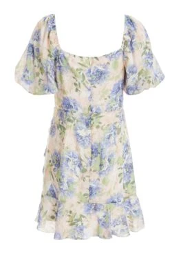 Pink Floral Chiffon Ruched Mini Dress -Outlet Clothyne Store 00100037372 ZB