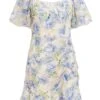 Pink Floral Chiffon Ruched Mini Dress -Outlet Clothyne Store 00100037372 ZM