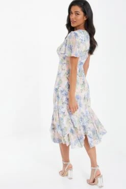 Pink Floral Midi Dress 10 Pink Floral Midi Dress -Outlet Clothyne Store 00100037373 XB