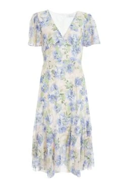 Pink Floral Midi Dress