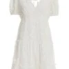 White Chiffon Floral Smock Mini Dress -Outlet Clothyne Store 00100037383 ZM