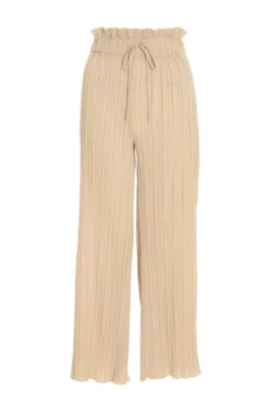 Petite Stone Pleated Wide Leg Trousers