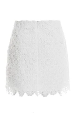 White Crochet Bodycon Mini Skirt -Outlet Clothyne Store 00100037409 ZB