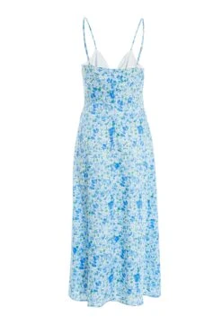 Blue Floral Knot Front Midi Dress -Outlet Clothyne Store 00100037426 ZB