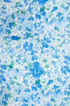 Blue Floral Knot Front Midi Dress -Outlet Clothyne Store 00100037426 ZS