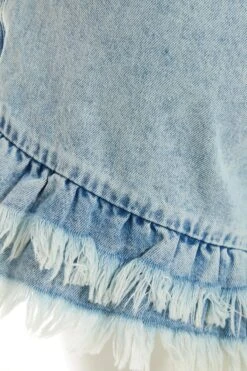 Light Blue Denim Frill Shorts 13 Light Blue Denim Frill Shorts -Outlet Clothyne Store 00100037430 ZS