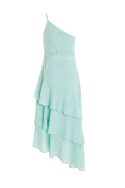 Mint Textured Chiffon One Shoulder Midaxi Dress -Outlet Clothyne Store 00100037454 ZB