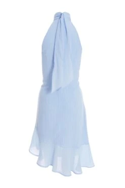 Blue Chiffon High Neck Mini Dress -Outlet Clothyne Store 00100037457 ZB