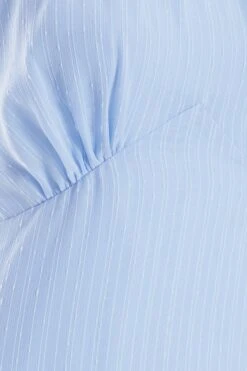 Blue Chiffon High Neck Mini Dress -Outlet Clothyne Store 00100037457 ZS